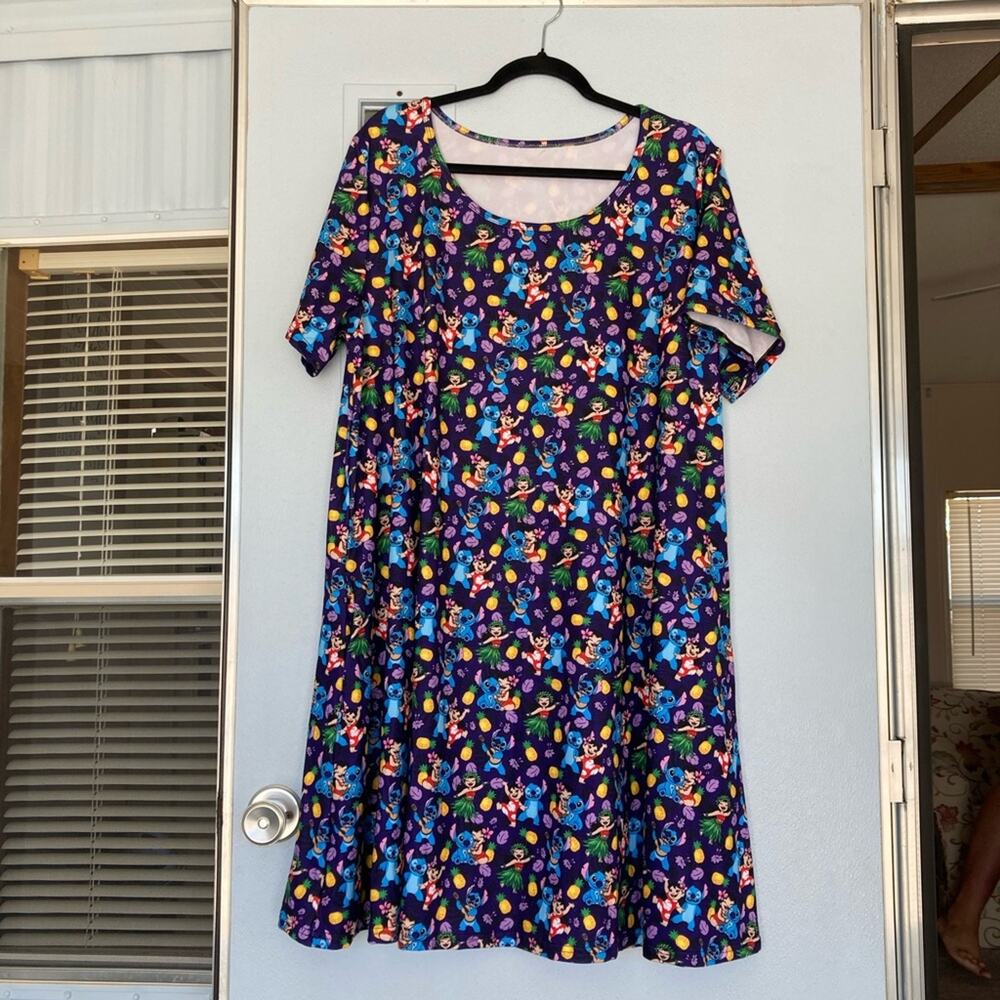 Ambrie Dress Disney Lilo and Stitch Luau Pockets Women's 2XL